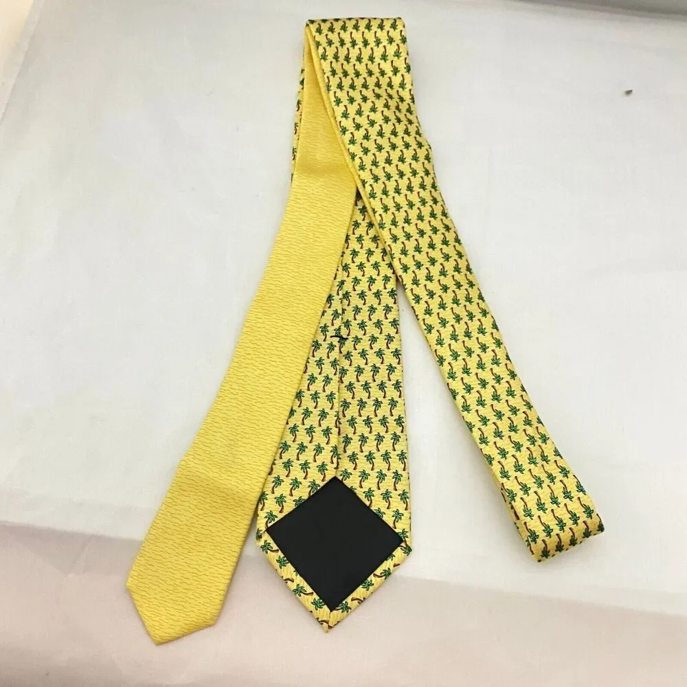 #5652 Yellow Palm Trees Novelty Mens Necktie, Tie 61X3